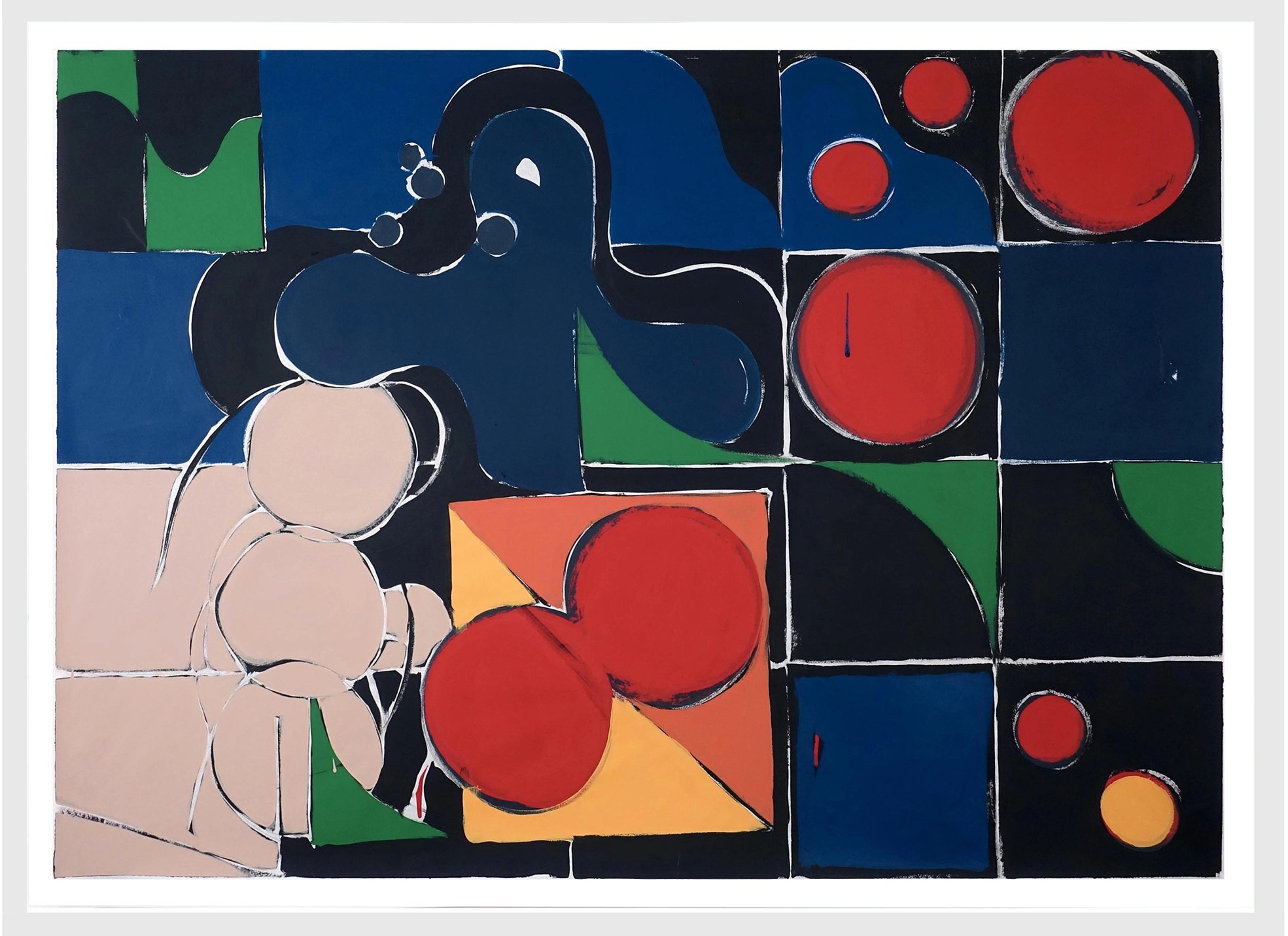 Peinture contemporaine de Maël Le Briand - 2024. hommages biomorphes jeux