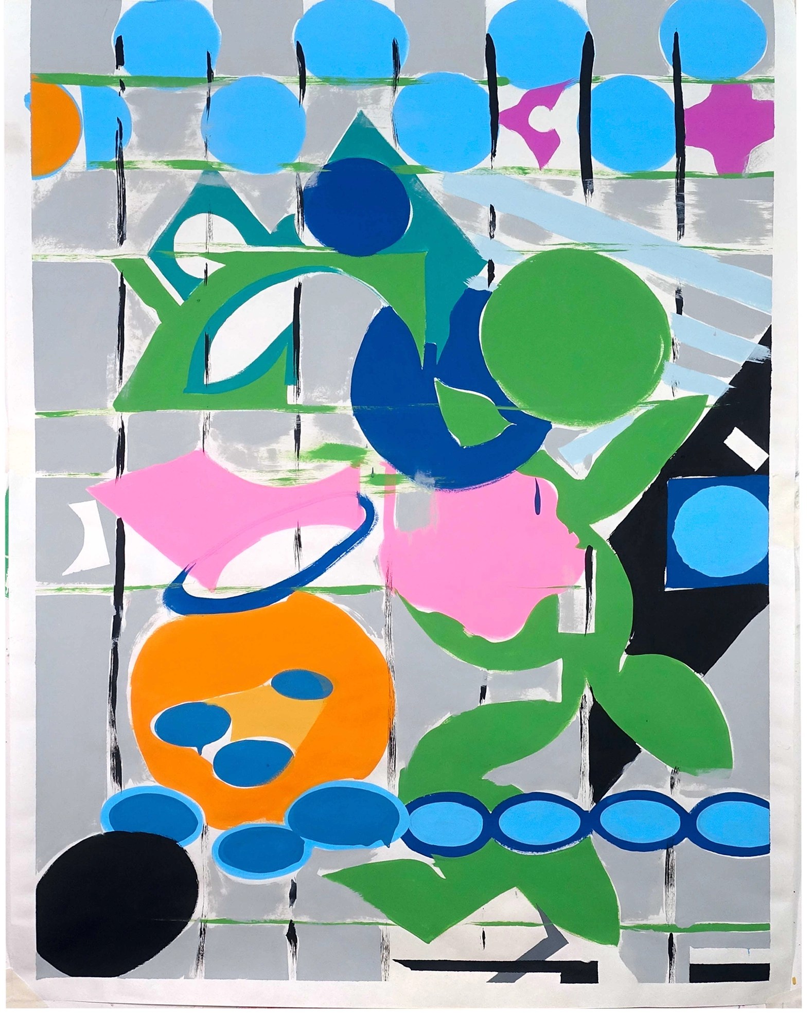 Peinture contemporaine de Maël Le Briand - 2023. motifs fleurs