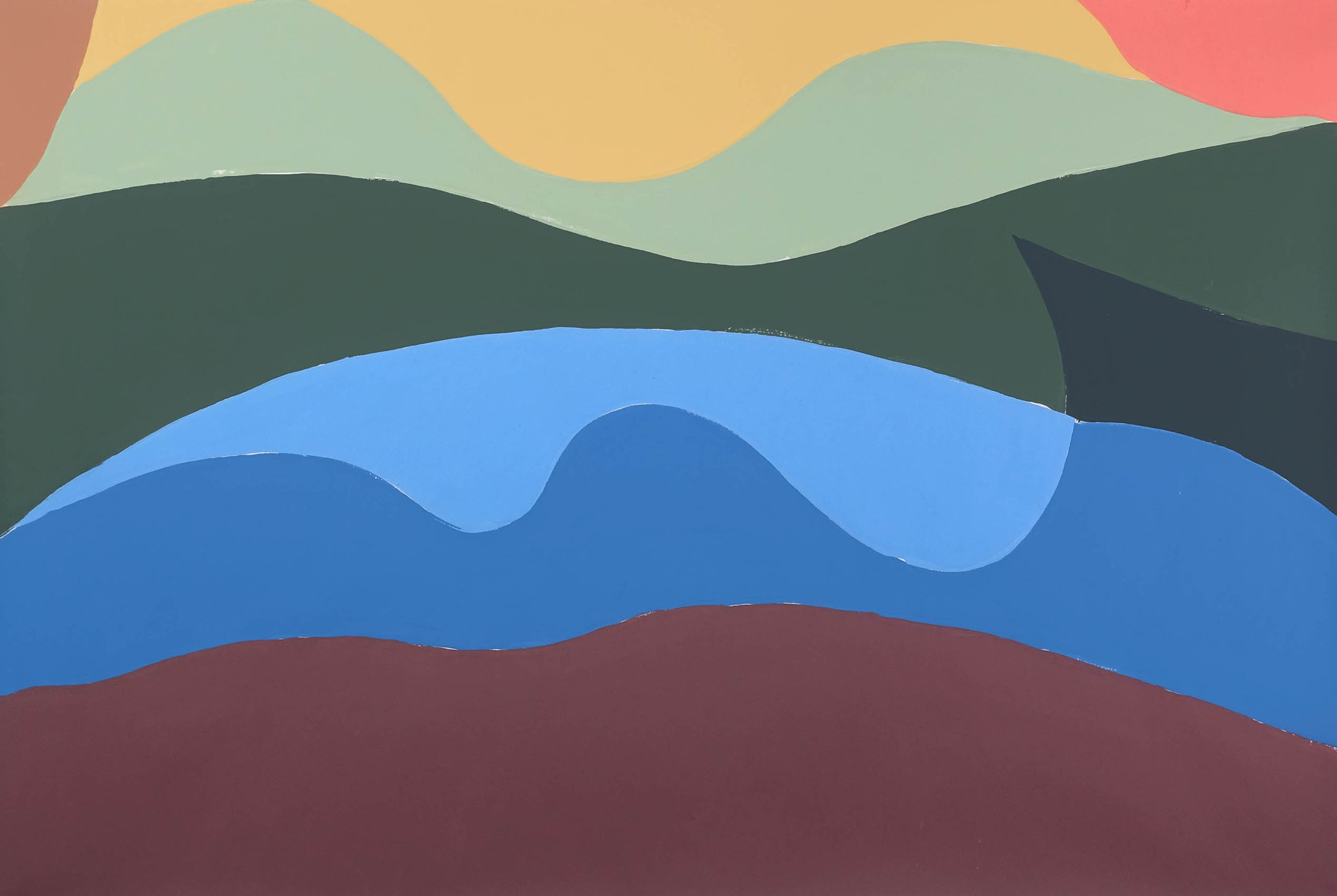 Peinture contemporaine de Maël Le Briand - 2022. paysage marine terre