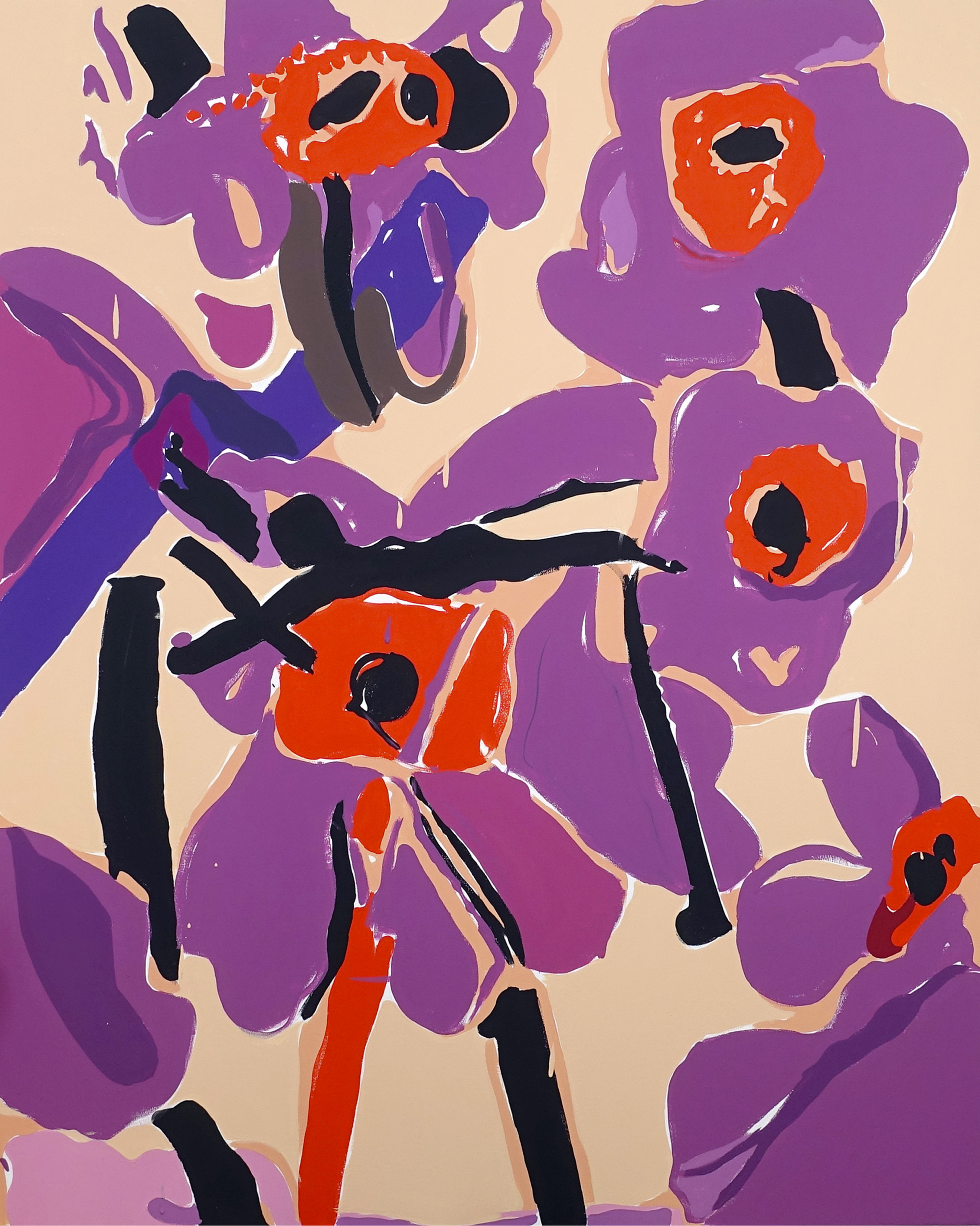 Peinture contemporaine de Maël Le Briand - 2026. motifs fleurs
